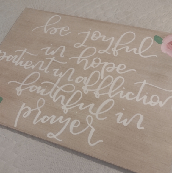 Beautiful Hand Painted Inspirational Scripture Wall Hanging Decor - Picture 3 of 6